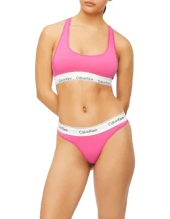 Calvin Klein Modern Cotton Thong Brief In Pink