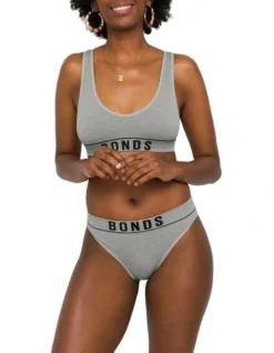 Bonds Originals Retro Rib High Bikini Brief In Grey