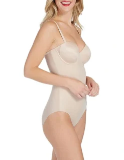 Spanx Suit Your Fancy Strapless Cupped Panty Bodysuit Beige