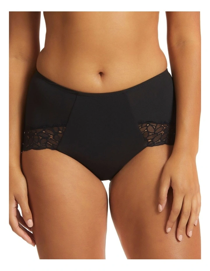 KAYSER Firming Lace & Micro Full Brief Black 1 KAYSER Firming Lace & Micro Full Brief Black