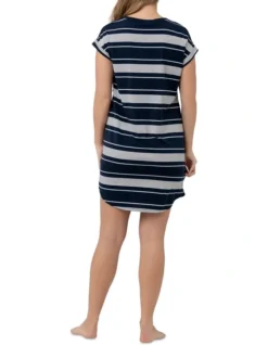 Stevie Nursing Lounge Dress In Navy/White/Black -SOHO Shop 719554510 719581060 4 1 720x928