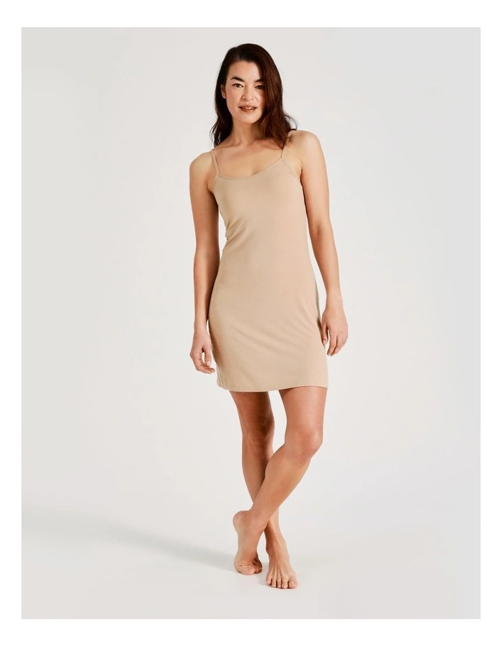 SOHO Slip Dress In Beige 3 SOHO Slip Dress In Beige - Image 3