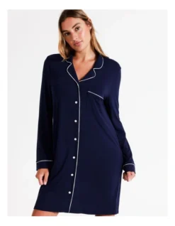 Chloe & Lola Bamboo Nightshirt Navy -SOHO Shop 813457630 813455110 7 720x928