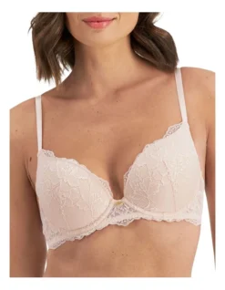 Lace Level 2 Push Up Bra In Pastel Rose