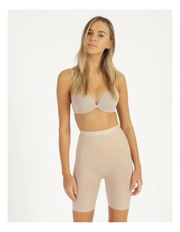 Spanx Thinstincts 2.0 High-Waist Mid-Thigh Short Beige 1 Spanx Thinstincts 2.0 High-Waist Mid-Thigh Short Beige