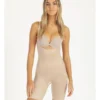 Spanx Thinstincts 2.0 Open-Bust Mid-Thigh Bodysuit Beige