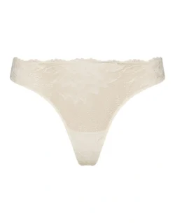 Calvin Klein Seductive Comfort Lotus Floral Thong Brief Ivory -SOHO Shop 851671810 898016050 4 720x928