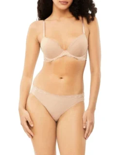 Calvin Klein Seductive Comfort Lotus Floral Bikini Brief In Beige
