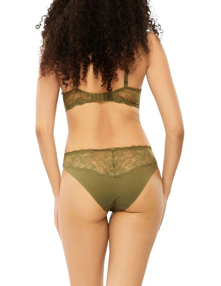 Calvin Klein Seductive Comfort Lotus Floral Bikini In Khaki 2 Calvin Klein Seductive Comfort Lotus Floral Bikini In Khaki - Image 2