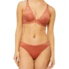 Calvin Klein Seductive Comfort Lotus Floral Plunge Bra In Brown