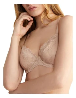 Calvin Klein Seductive Comfort Lotus Floral Full Coverage Bra In Beige -SOHO Shop 851722300 991929070 3 720x928