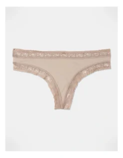 SOHO Smooth With Lace G-String In Beige