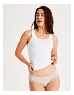 SOHO Smooth Lace Boyleg Brief In Beige