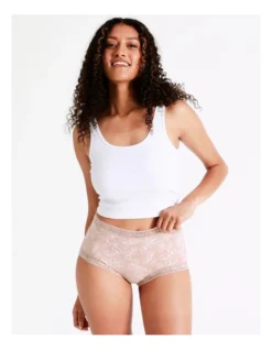 Soho Smooth With Lace Full Brief In Pink