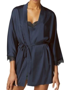 Simone Perele Satin Secrets Kimono Robe Navy -SOHO Shop 906337810 3 720x928