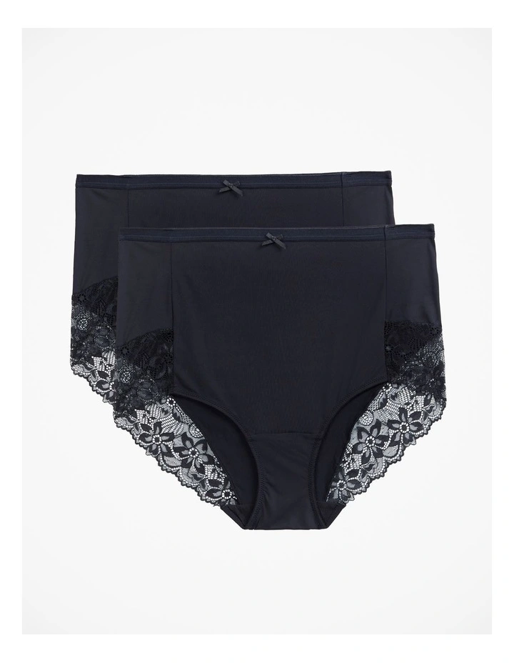 Micro Lace Full Briefs 2 Pack In Black 1 Micro Lace Full Briefs 2 Pack In Black
