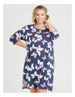 Bamboo Butterfly Nightie In Blue