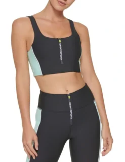 Colorblock Scoop Neck Bra In Blue