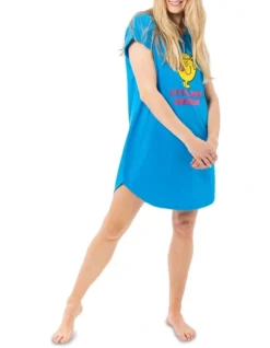 Women's Little Miss Nightie In Cyan Blue -SOHO Shop 925370200 5 720x928