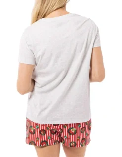 Grinch Fam Jams Merry Grinchmas Cotton Printed Knit Sleep Set In Grey/Red -SOHO Shop 925481980 4 720x928