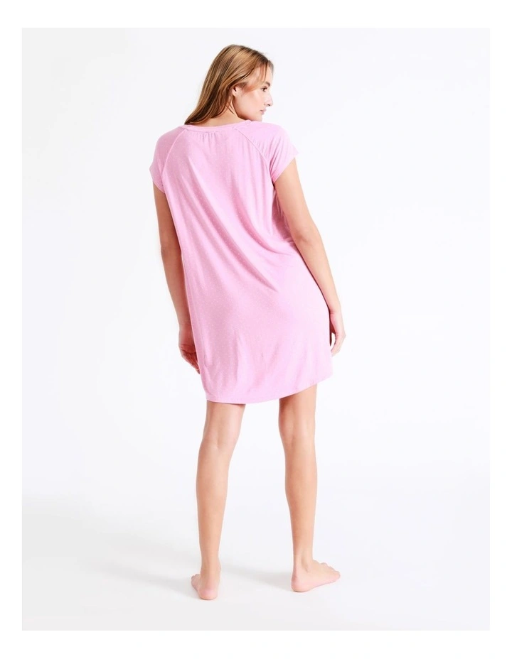 Chloe & Lola Bamboo Short Sleeve Nightie In Pink 5 Chloe & Lola Bamboo Short Sleeve Nightie In Pink - Image 5