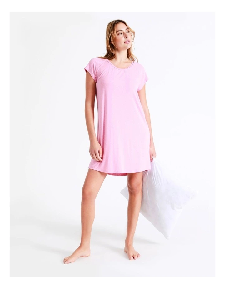 Chloe & Lola Bamboo Short Sleeve Nightie In Pink 7 Chloe & Lola Bamboo Short Sleeve Nightie In Pink - Image 7