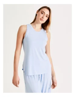 Chloe & Lola Bamboo Tank PJ Top In Blue