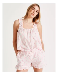 Chloe & Lola Frill Hem Sleep Short In Pink -SOHO Shop 929444860 3 720x928