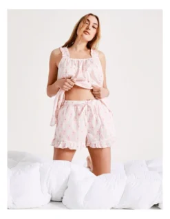Chloe & Lola Frill Hem Sleep Short In Pink -SOHO Shop 929444860 4 720x928