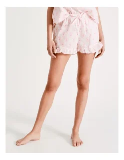 Chloe & Lola Frill Hem Sleep Short In Pink -SOHO Shop 929444860 7 720x928