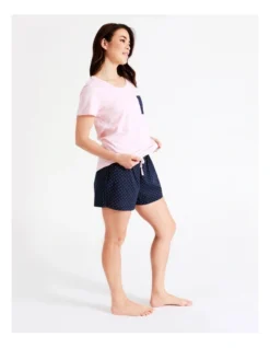 SOHO Organic Cotton Knit Short Sleeve PJ Set In Navy 12 SOHO Organic Cotton Knit Short Sleeve PJ Set In Navy -SOHO Shop 929448730 929451610 6 1 720x928