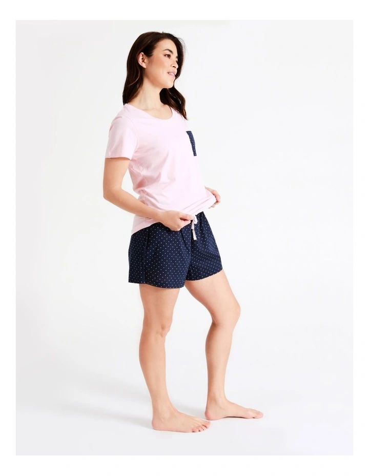 SOHO Organic Cotton Knit Short Sleeve PJ Set In Navy 6 SOHO Organic Cotton Knit Short Sleeve PJ Set In Navy - Image 6