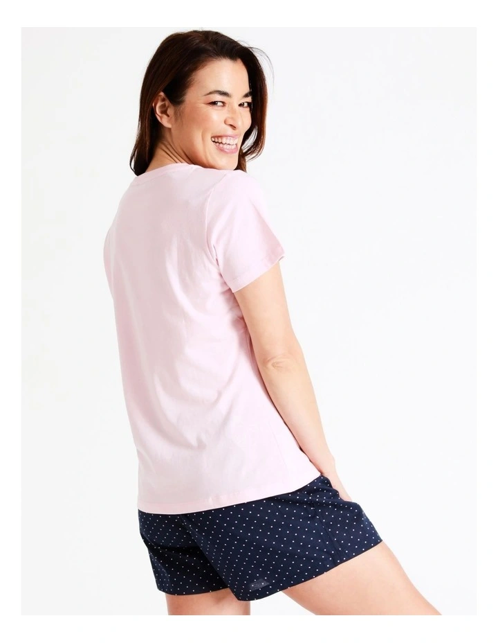 SOHO Organic Cotton Knit Short Sleeve PJ Set In Navy 7 SOHO Organic Cotton Knit Short Sleeve PJ Set In Navy - Image 7