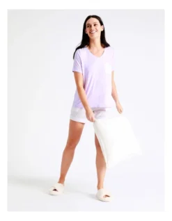 SOHO V Neck Short Sleeve Tee With Pocket In Lilac -SOHO Shop 929542240 7 720x928