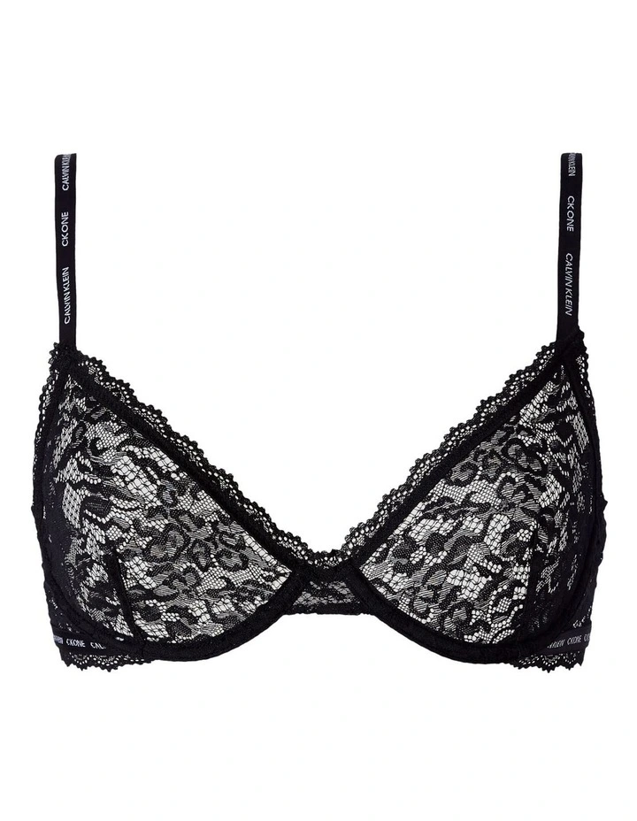 Calvin Klein Ck One Lace Unlined Demi Bra In Black 4 Calvin Klein Ck One Lace Unlined Demi Bra In Black - Image 4