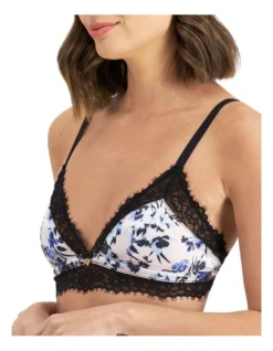 Castille Print Night Floral Bralette In Black/Blue -SOHO Shop 939011500 3 720x928