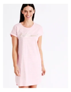 SOHO Bridal Boxy Short Sleeve Nightie In Pink -SOHO Shop 939052000 4 720x928