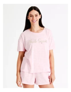 SOHO Knit Short Sleeve PJ Set In Pink -SOHO Shop 939052720 3 720x928