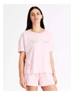 SOHO Knit Short Sleeve PJ Set In Pink -SOHO Shop 939052720 5 720x928