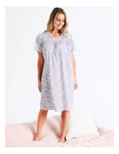 SOHO Woven Short Length Nightie In Blue