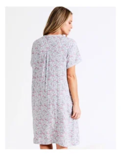 SOHO Woven Short Length Nightie In Blue -SOHO Shop 939053350 939070540 7 720x928