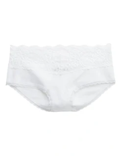 Aerie Cotton Eyelash Lace Boybrief Underwear In White