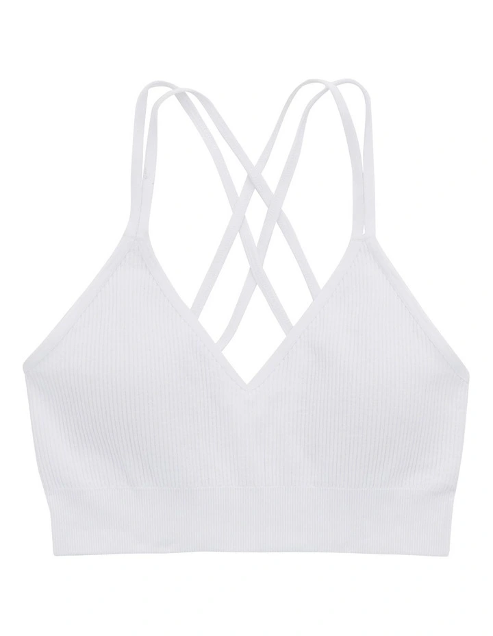 Aerie Seamless Strappy Padded Bralette In White 3 Aerie Seamless Strappy Padded Bralette In White - Image 3