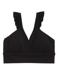 Aerie Real Me Xtra Ruffle Sports Bra In Black -SOHO Shop 939886570 939882700 3 720x928