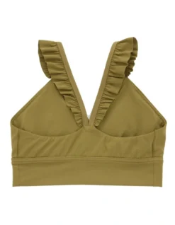 Aerie Real Me Xtra Ruffle Sports Bra In Olive -SOHO Shop 939886570 939883150 4 720x928