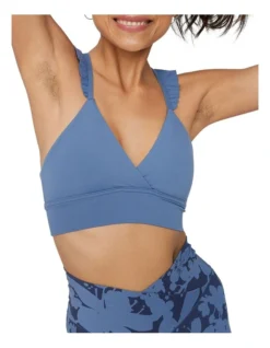 Aerie Real Me Xtra Ruffle Sports Bra In Blue