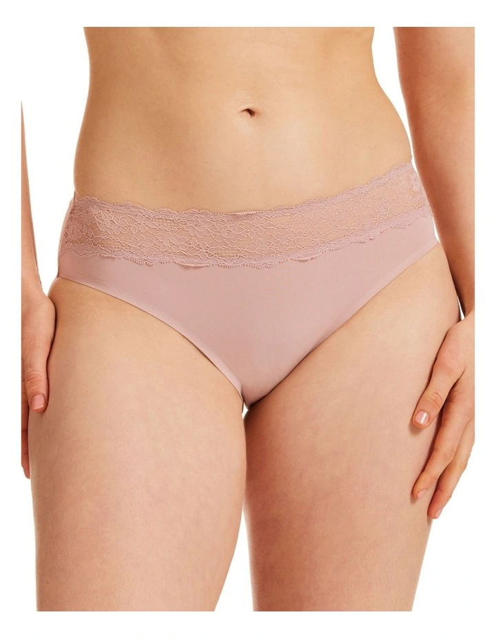 KAYSER Recycled Micro & Lace Classic High Cut In Blush 1 KAYSER Recycled Micro & Lace Classic High Cut In Blush