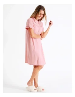 SOHO Knit Short Sleeve Nightie In Dusty Pink 12 SOHO Knit Short Sleeve Nightie In Dusty Pink -SOHO Shop 943343740 943353820 6 720x928