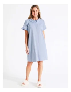 SOHO Knit Short Sleeve Nightie In Blue -SOHO Shop 943343740 943649290 4 720x928