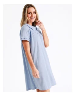 SOHO Knit Short Sleeve Nightie In Blue -SOHO Shop 943343740 943649290 6 720x928